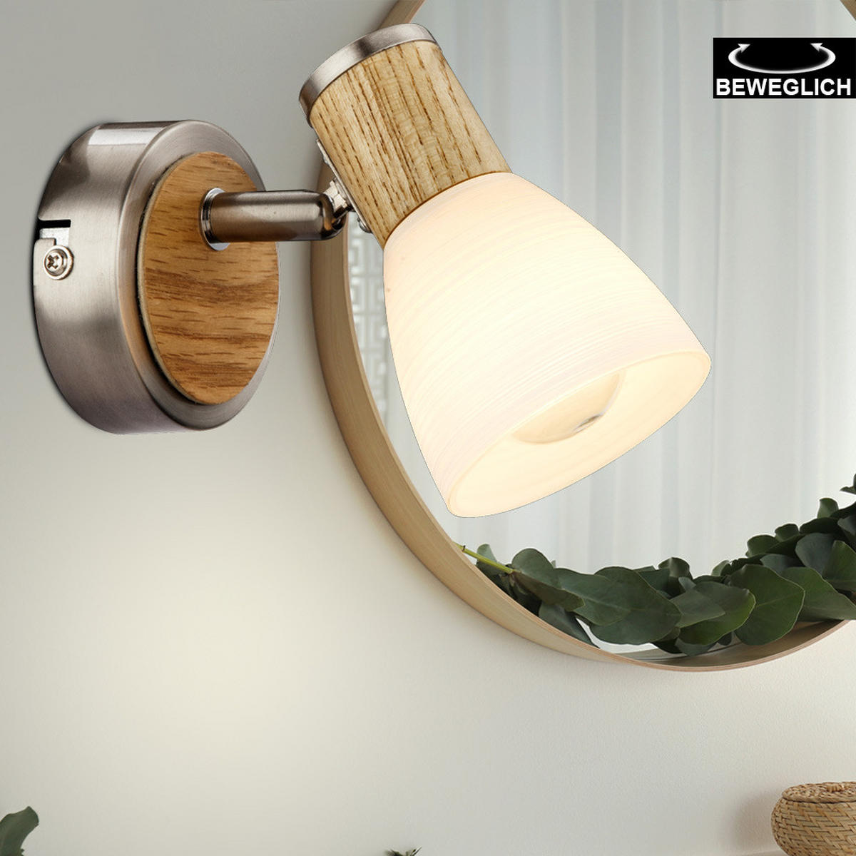 LED WANDLEUCHTE GYLFI Braun Holz - Braun, Holz (8/11/13cm)
