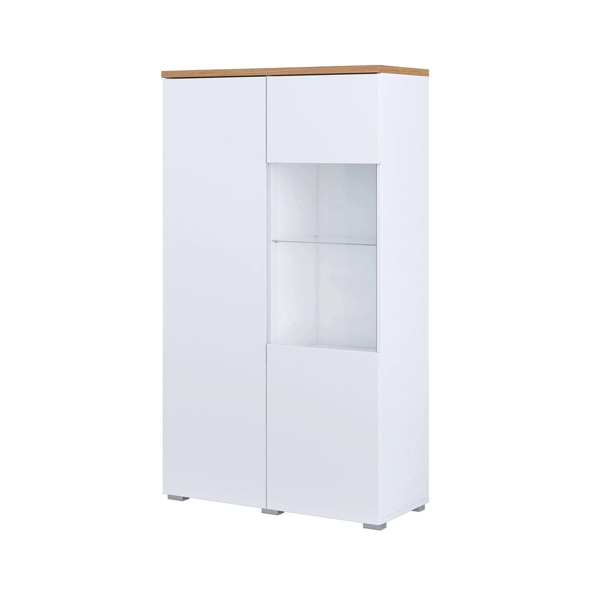 GESCHIRRSCHRANK Liko Weiß und Holz - Weiß, Holzwerkstoff (80/140/34.5cm) - Petits-meubles