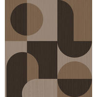 FOTOTAPETE Kreise im Bauhaus-Stil 250 x 279 cm - Braun, Papier (250/279cm) - Origin Wallcoverings