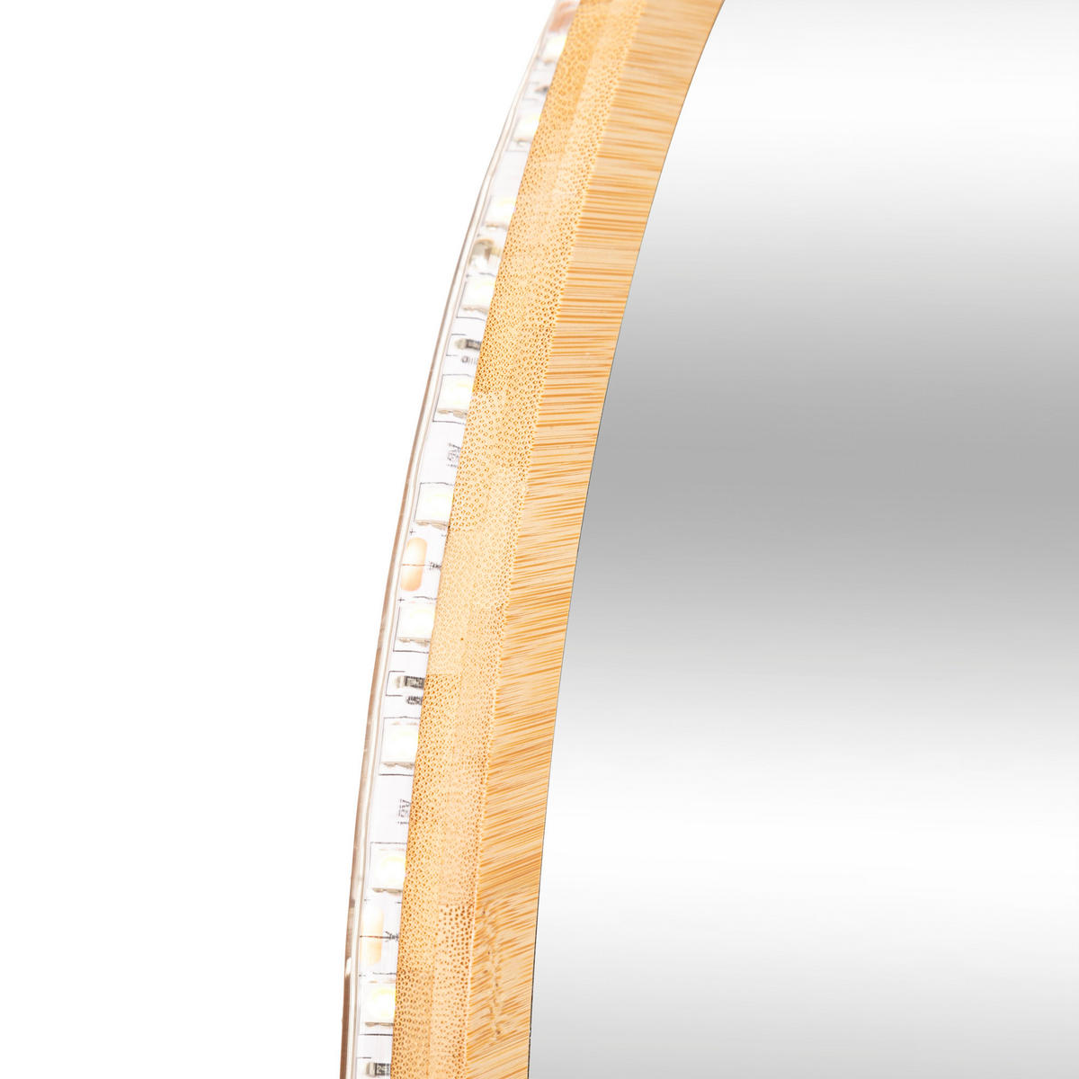 BADSPIEGEL mit LED-Beleuchtung 57/3/57 cm - Braun, Naturmaterialien (3/57/57cm) - 5five Simply Smart
