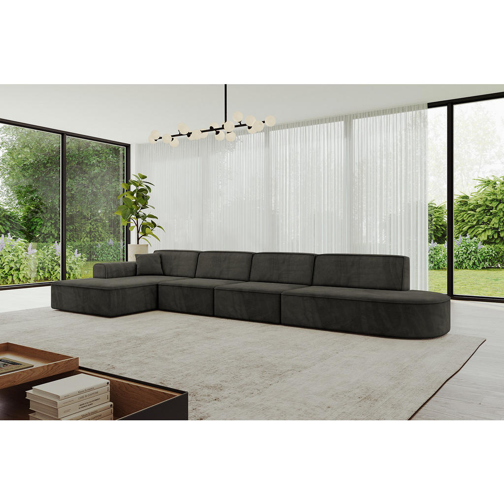 Thumbnail - Altdecor Ecksofa, Schwarz, Textil, 5-Sitzer, 412x165 cm, Wohnzimmer, Sofas & Couches, Wohnlandschaften, Ecksofas