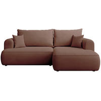 ECKSOFA Ovo Mini Kupfer rechts - Schwarz/Kupferfarben, Kunststoff/Textil (156/238cm) - Selsey