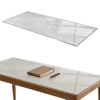 TISCHPLATTE 125x50 cm Betonstruktur mit Kratzern - Hellgrau, Glas (0.4/125/50cm) - TULUP