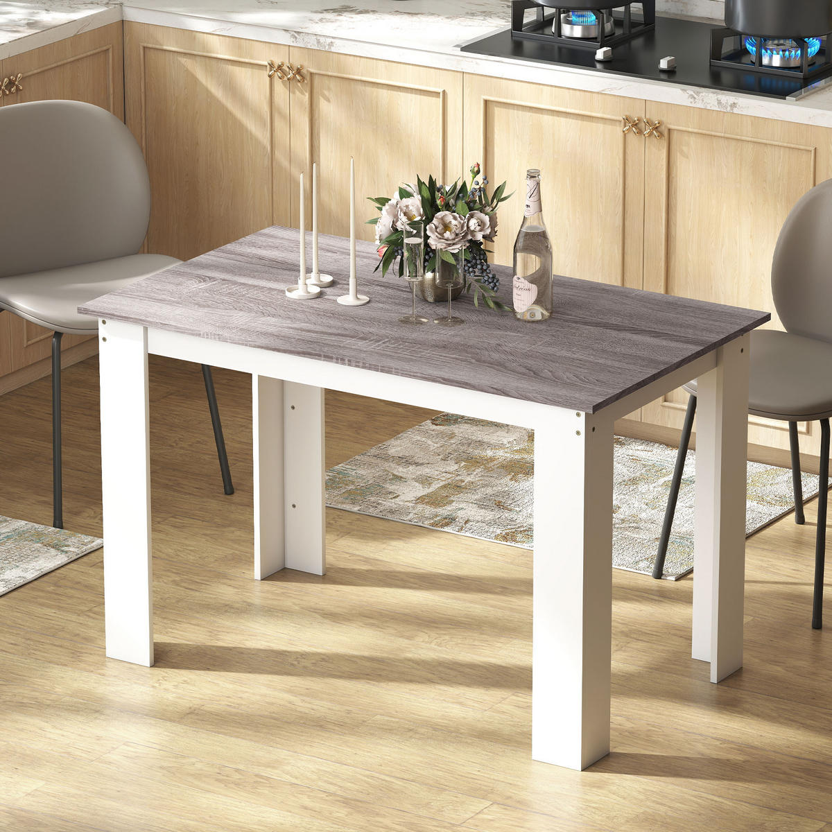 ESSTISCH Grau Holzoptik 120/69/75 cm - Grau, Holz (69/120/75cm) - PANGIVO