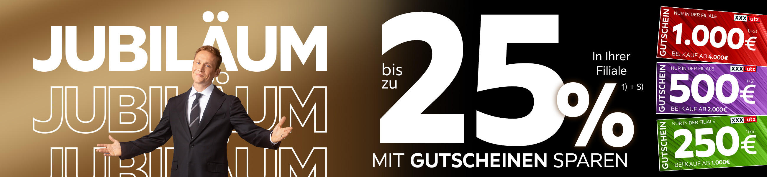 Jubiläum -Bis zu 25% mit Gutscheinen sparen in Ihrer Filiale