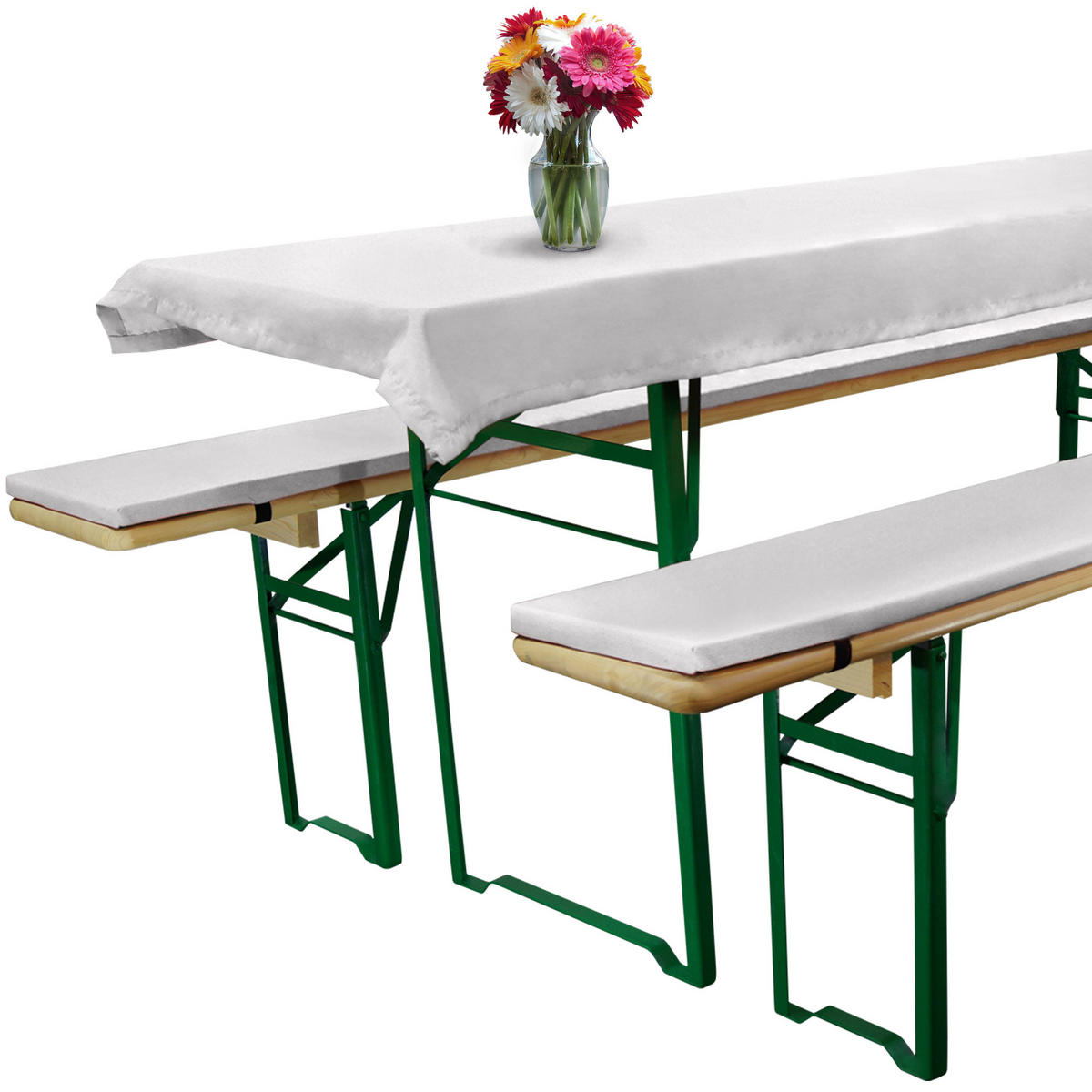 BIERBANKAUFLAGE Comfort XS 50cm Weiß (3tlg) - Weiß, Textil (50/1/220cm) - Beautissu 