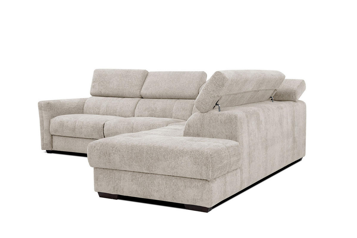 ECKSOFA CALVERA 5-Sitzer, ecru - Ecru, Holzwerkstoff/Textil (298/239cm) - Courtois Laville