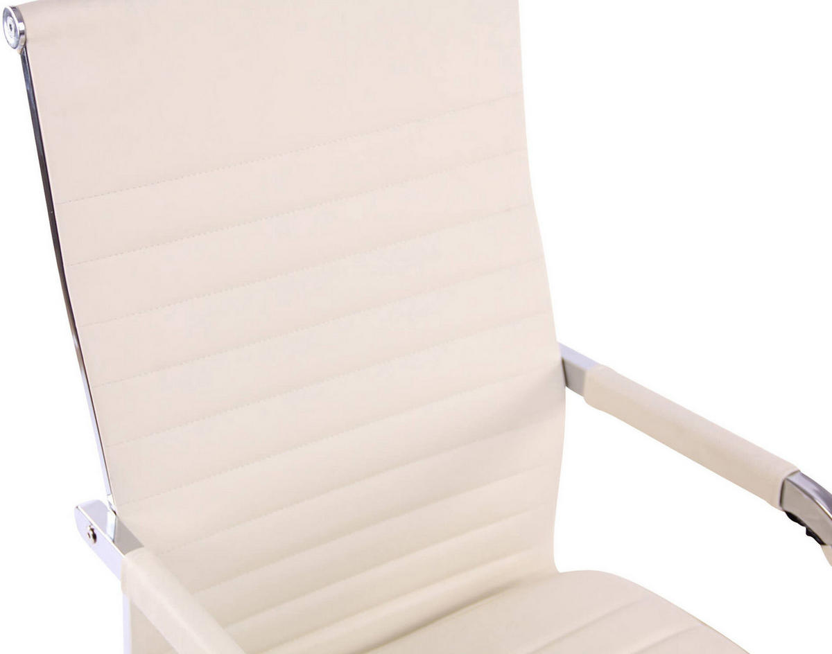 BÜROSTUHL Amadeus, Kunstleder Creme - Creme, Textil/Metall (51/106/63cm) - TPFLiving