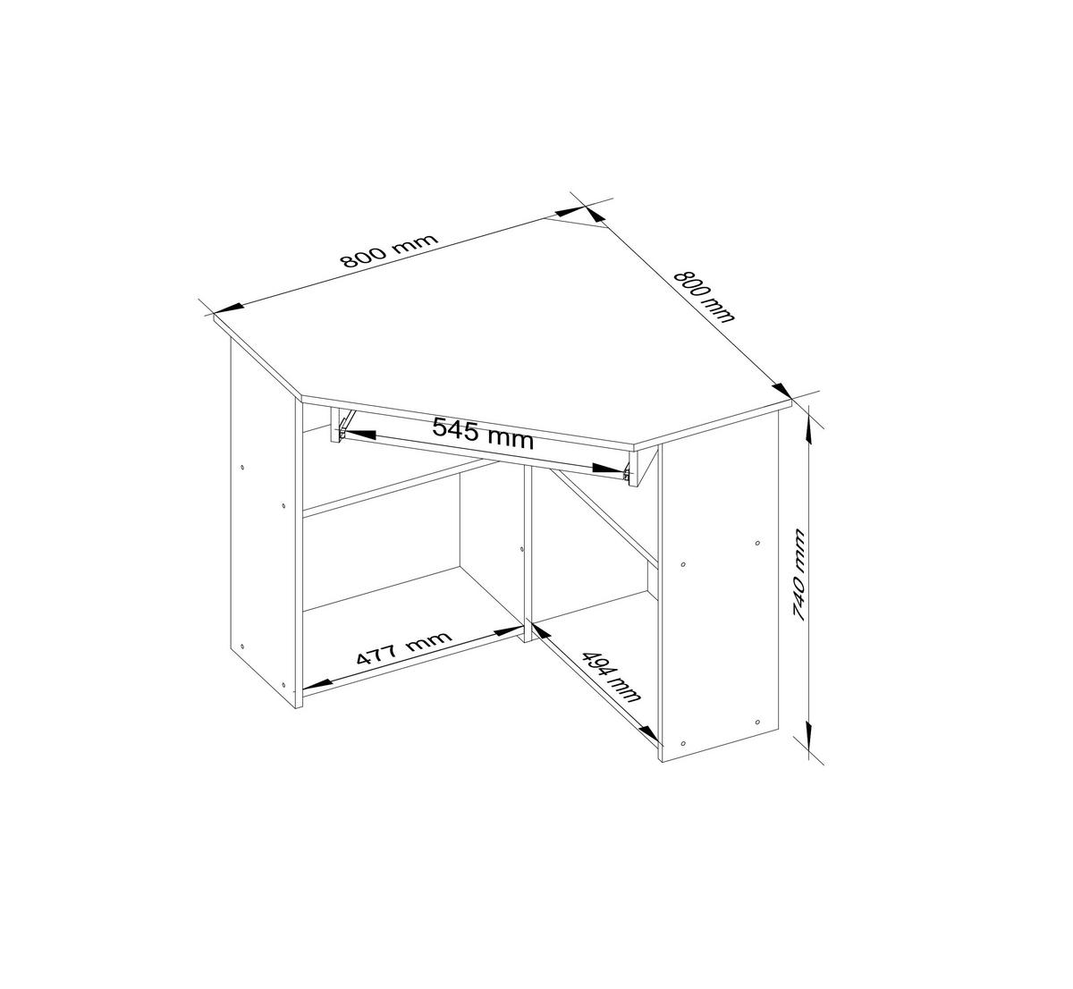 SCHREIBTISCH Dunkelbraun 74/80/80 - Dunkelbraun, Holzwerkstoff (80/80/74cm) - RAUMHIRSCH FURNITURE