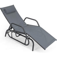 SONNENLIEGE mit Schaukelfunktion Grau - Grau, Metall (70/101/152cm) - COSTWAY