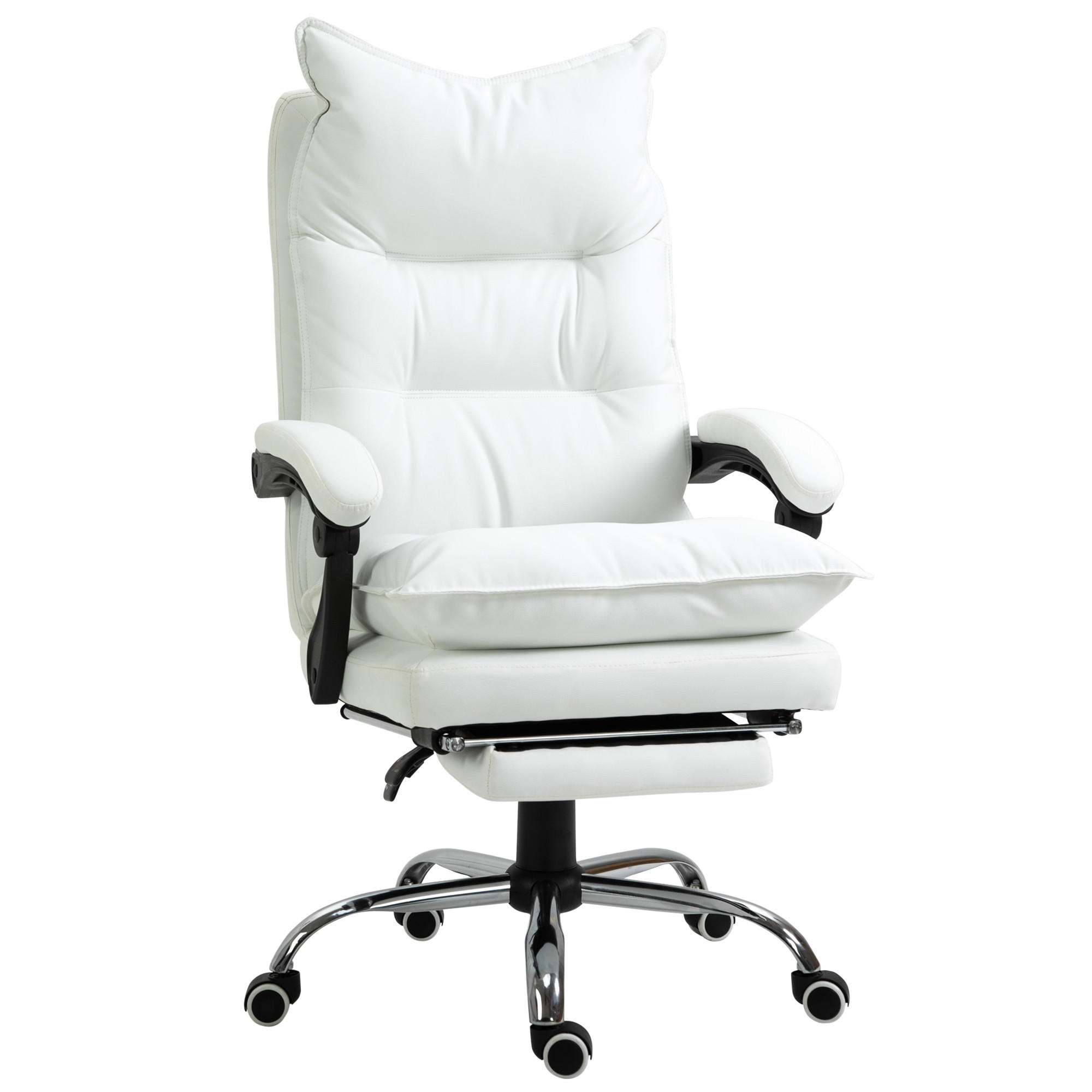 BÜROSTUHL, Kunstleder, Weiß - Weiß, Kunststoff (72/130/66cm) - Vinsetto