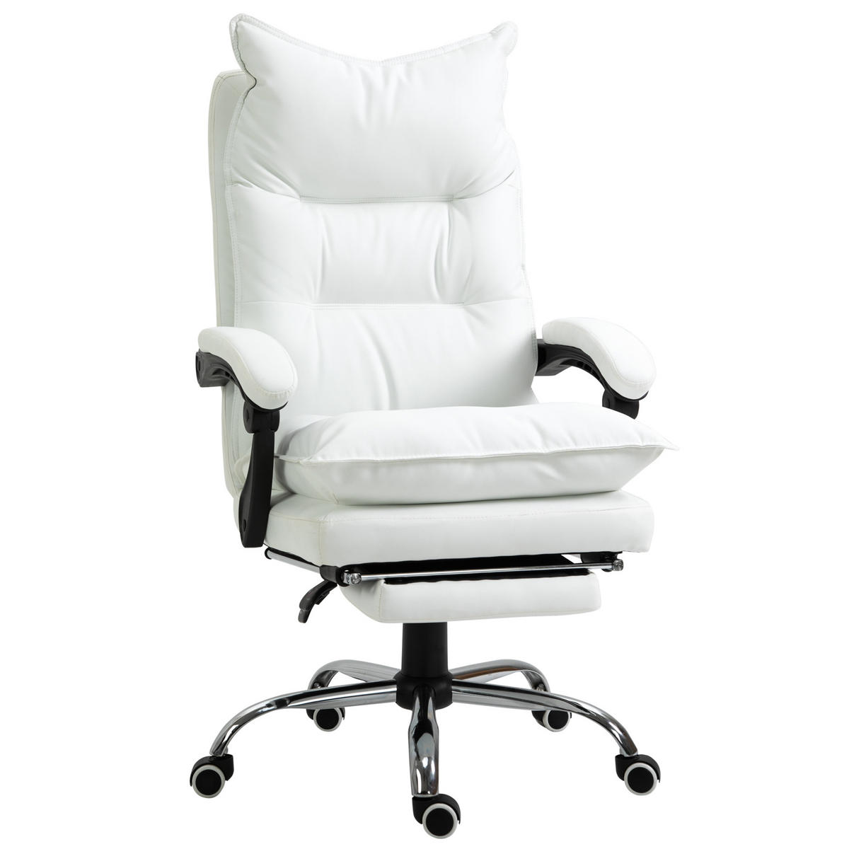 BÜROSTUHL, Kunstleder, Weiß - Weiß, Kunststoff (72/130/66cm) - Vinsetto