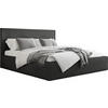 POLSTERBETT Terra Slim mit Bettkasten, Schwarz Boucle 160x200 cm - Birkefarben/Schwarz, Holz/Holzwerkstoff (160/200cm) - WFL GROUP