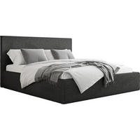 POLSTERBETT Terra Slim mit Bettkasten, Schwarz Boucle 200x200 cm - Birkefarben/Schwarz, Holz/Holzwerkstoff (200/200cm) - WFL GROUP