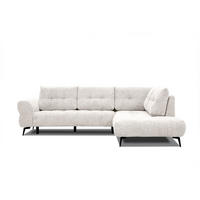 ECKSOFA SALVINI 5-Sitzer, ecru - Ecru/Schwarz, Holzwerkstoff/Textil (292/158cm) - Courtois Laville