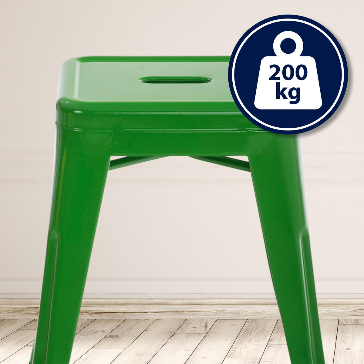 SITZHOCKER Arvida grün - Grün, Metall (40/46/40cm) - TPFLiving
