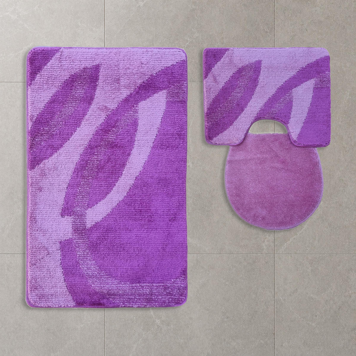 BADEMATTE Set 3 tlg LİLA - Flieder, Textil (60/100cm) - ROLFNERS