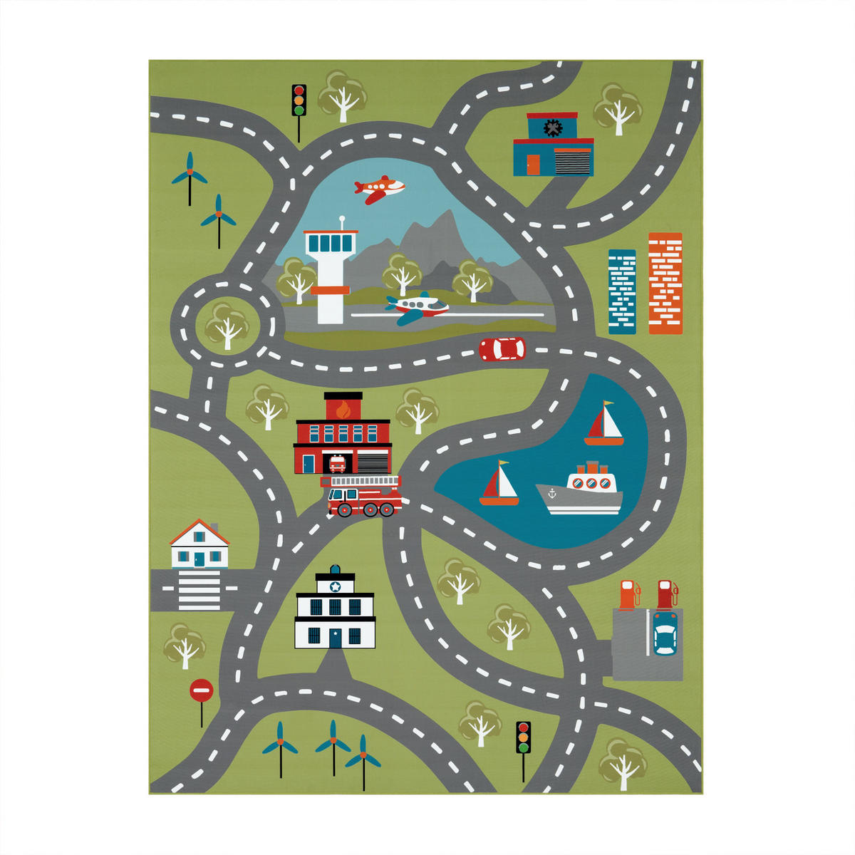 KINDERTEPPICH Grün 200 x 200 cm - Grün, Kunststoff (200/200cm) - TT Home