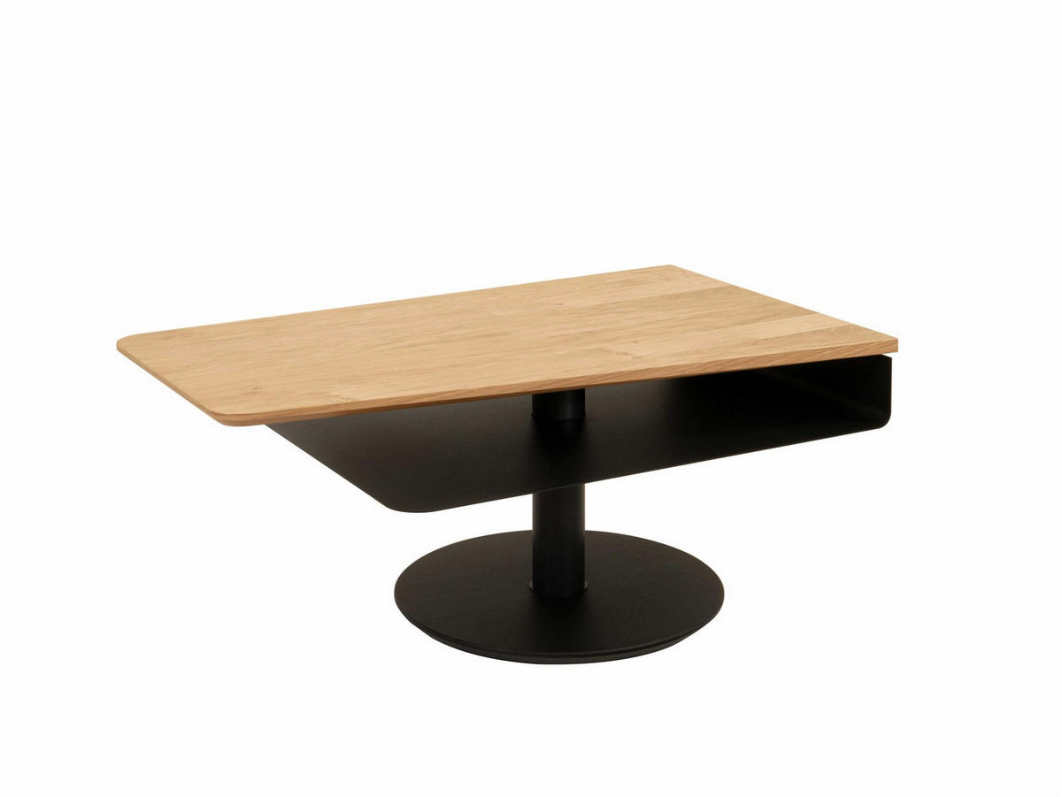 COUCHTISCH höhenverstellbar Charil 100x46x60 Furnier Wildeiche/Schwarz - Wildeiche/Schwarz, Holzwerkstoff (100/60/60cm) - 58aufmkessel