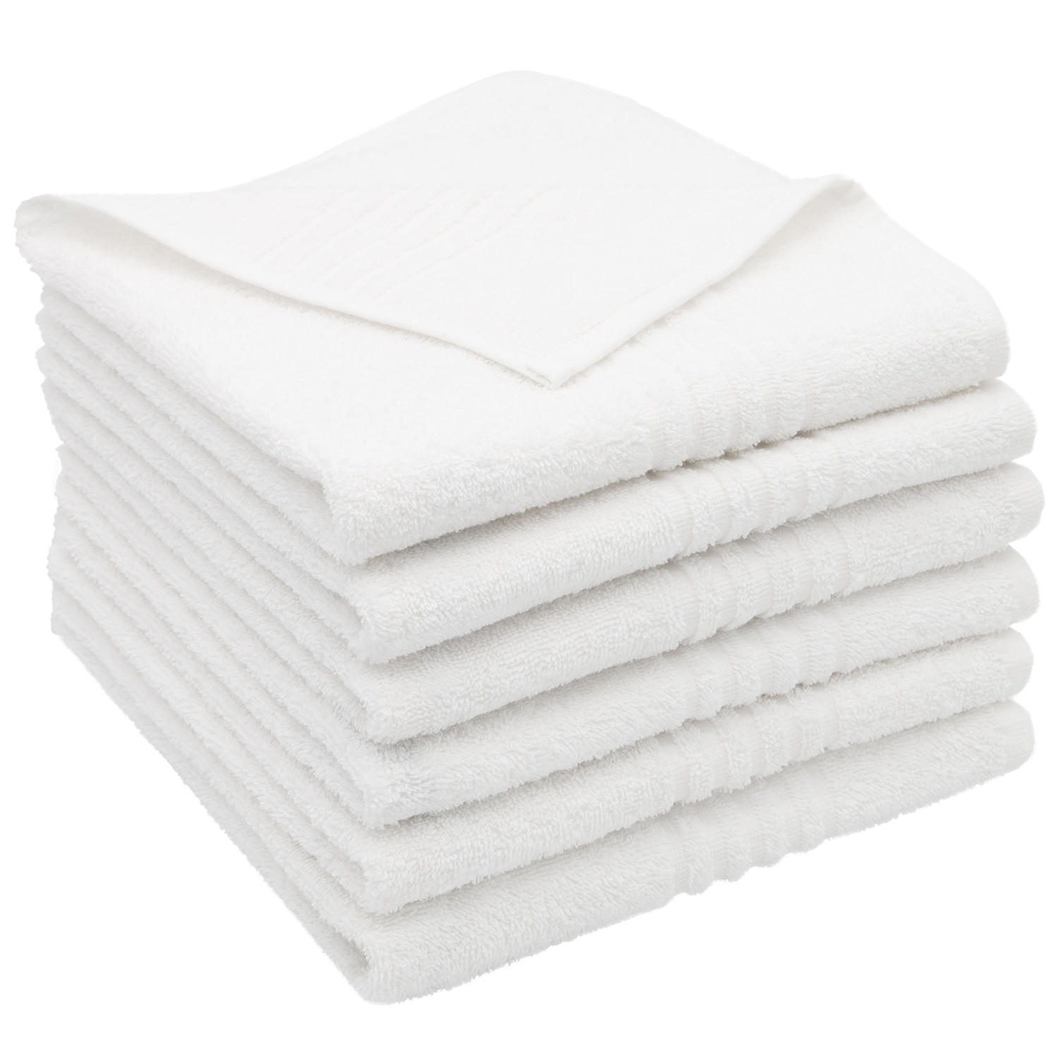 HANDTÜCHER, 6er-Set, 50x70 cm, 100% Baumwolle, Weiß - Weiß, Textil (50/70cm) - Zollner