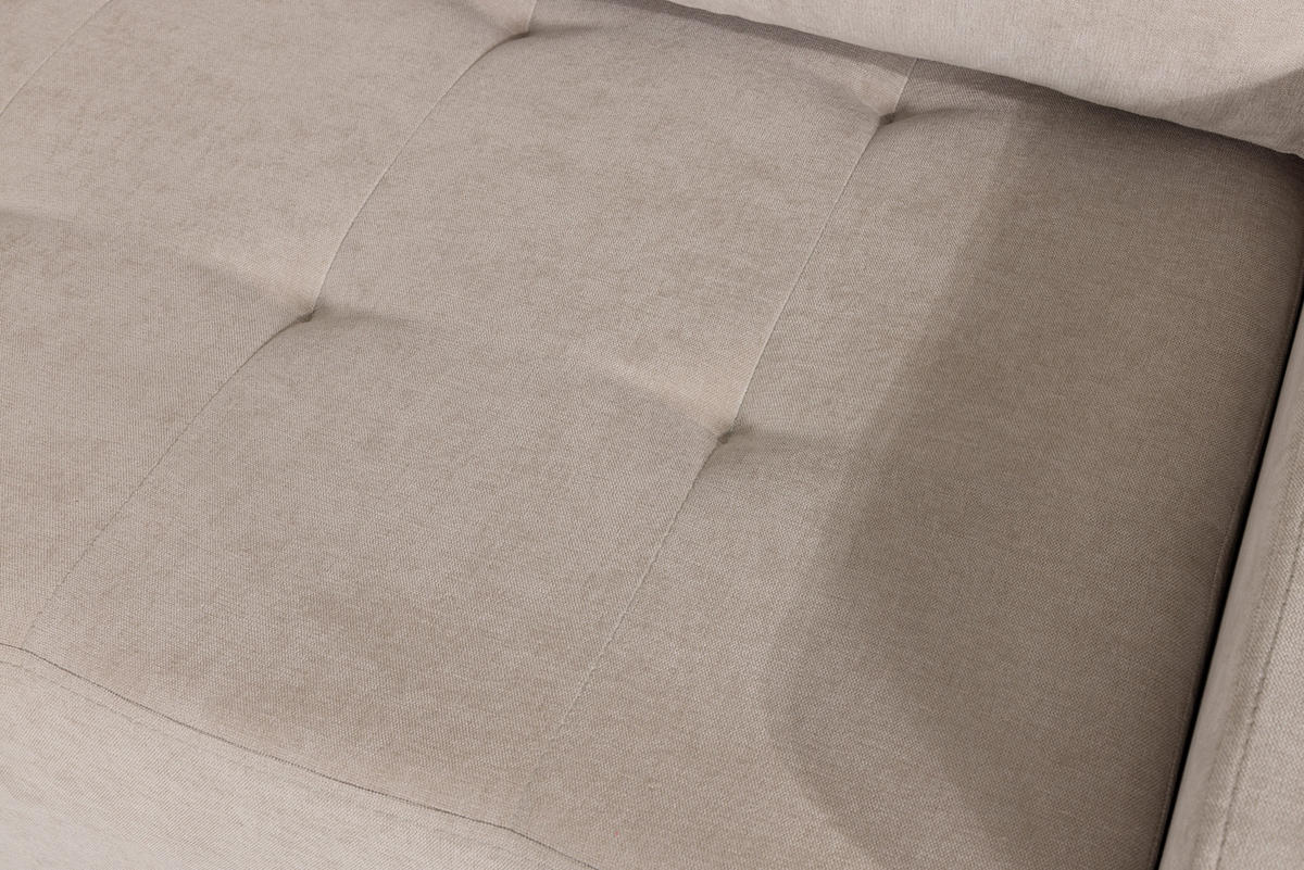 ECKSOFA mit Schlaffunktion Links Beige Chenille - 245x200 cm - Trevi - Beige/Schwarz, Holz/Holzwerkstoff (245/200cm) - Ravio