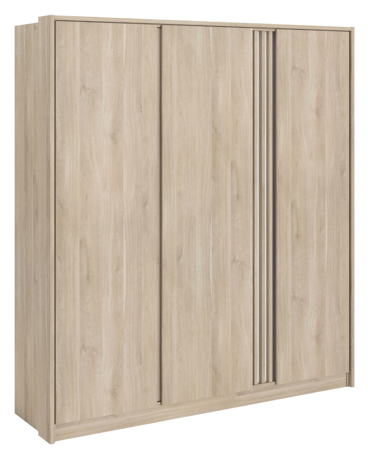 KLEIDERSCHRANK Eiche japanisch, Drehtürenschrank 3-türig 185 cm - Eichefarben, Holzwerkstoff/Metall (185/203/52.5cm) - Parisot Meuble