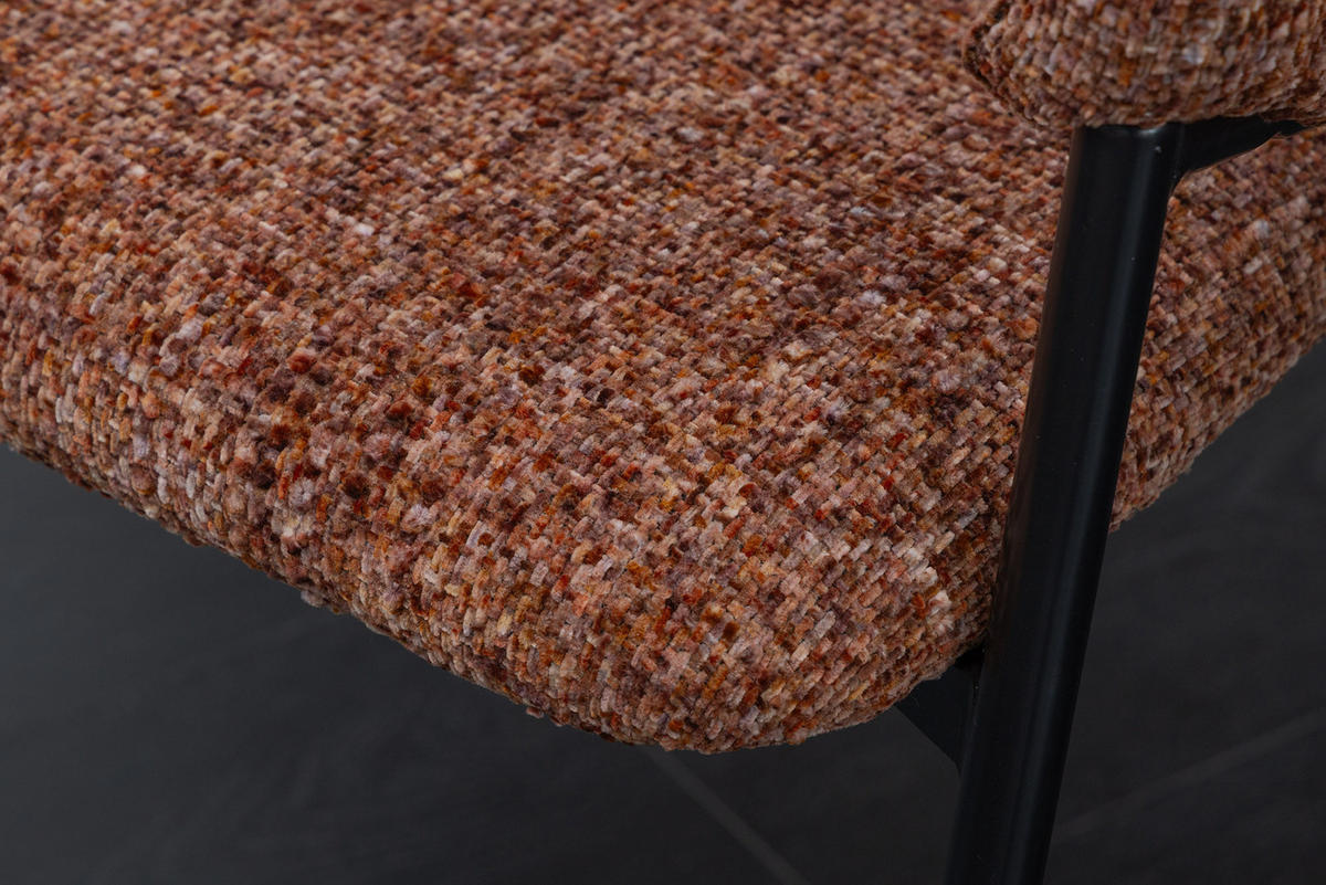 STUHL NOBLESSE Chenille Braun 80 cm - Schwarz/Braun, Textil/Metall (54/77/62cm) - riess-ambiente