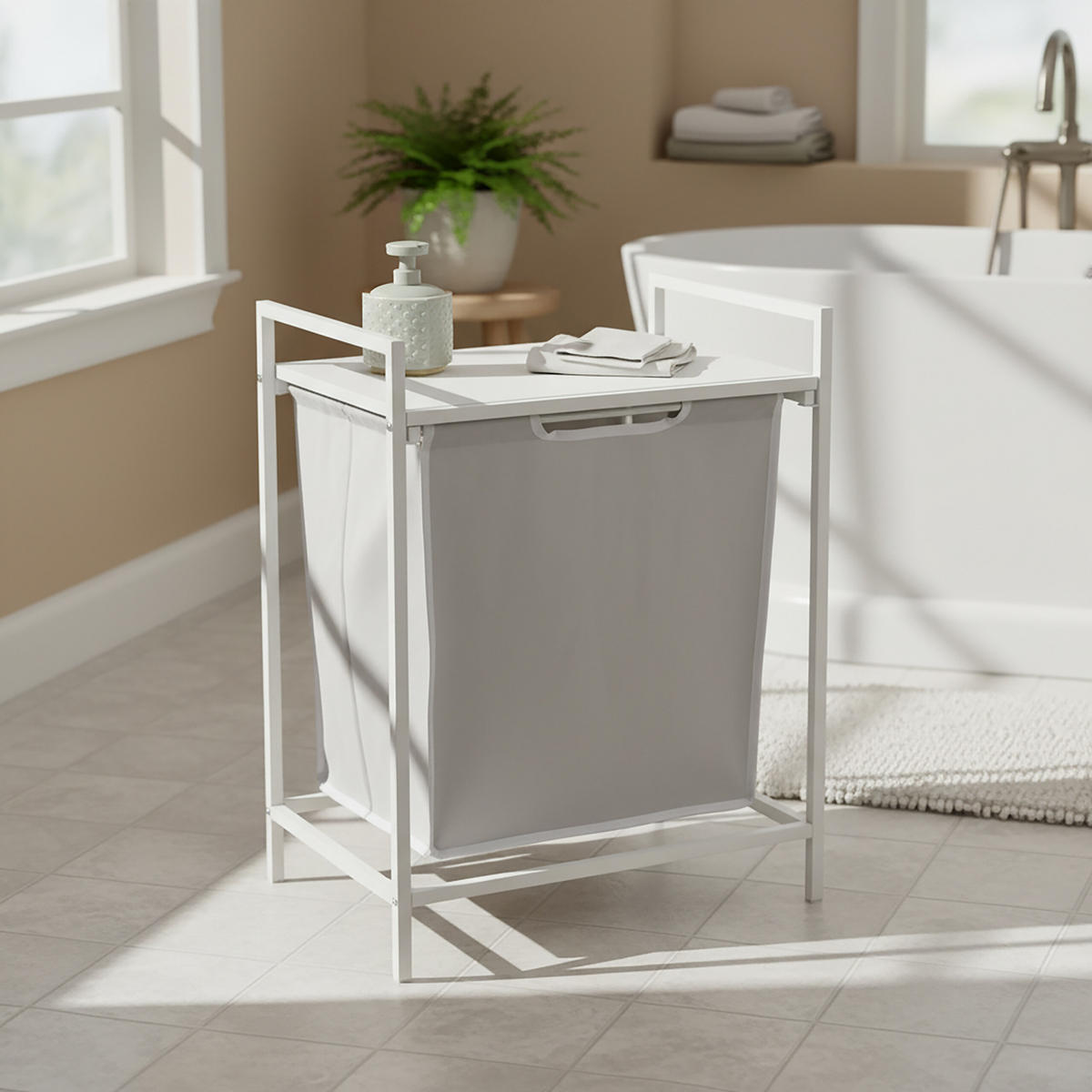 WÄSCHESAMMLER - Multicolor, Holzwerkstoff/Textil (50/72/33cm) - Relaxdays