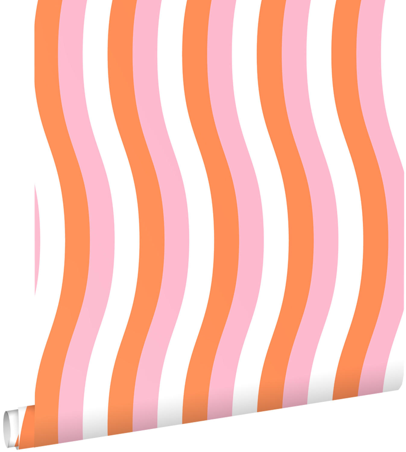 TAPETE wellenförmige Streifen 50 x 900 cm - Pink, Papier (50/900cm) - ESTAhome
