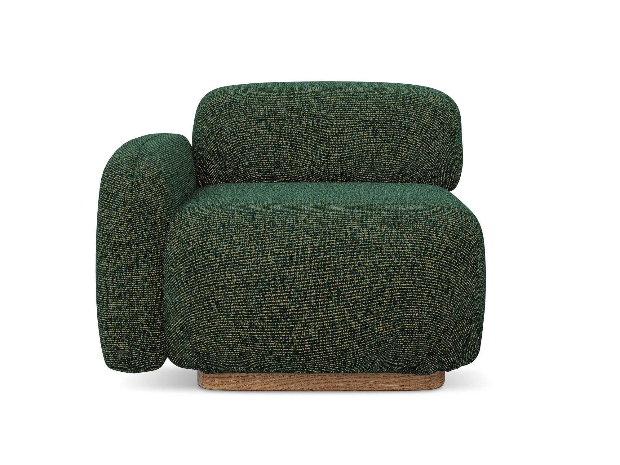 SOFAELEMENT Links Strukturstoff Stoff Grün - Braun/Grün, Holz/Textil (95/73/95cm) - Makamii
