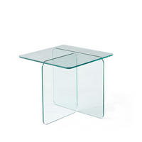 BEISTELLTISCH aus Temperglas 45x45x41 cm Transparent für Wohnzimmer und Außenbereich - Transparent, Glas (45/45/51cm) - IVMEU