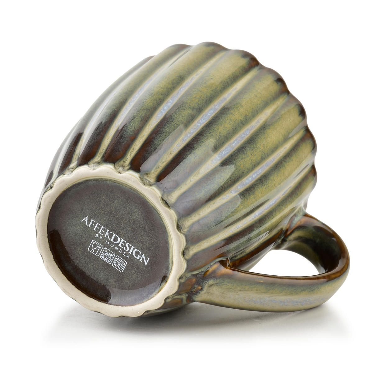 HRNEK Evie Green, 360 ml, zelená, 8,7/11,5/10 cm - zelená barva, keramika (0.36L) - Mondex