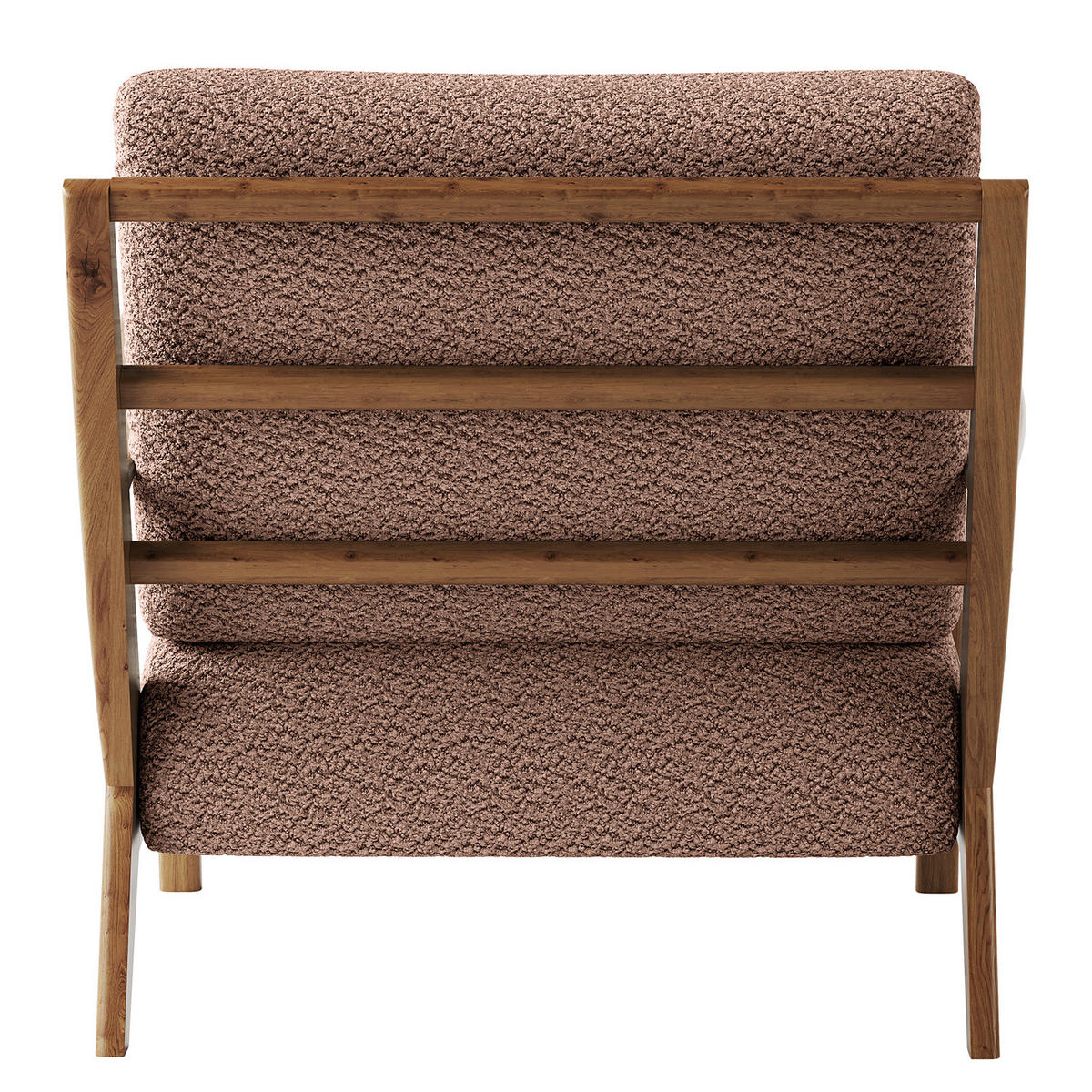 SESSEL - Eichefarben/Mauve, Eichenholz/Textil (83/80/75cm) - home24