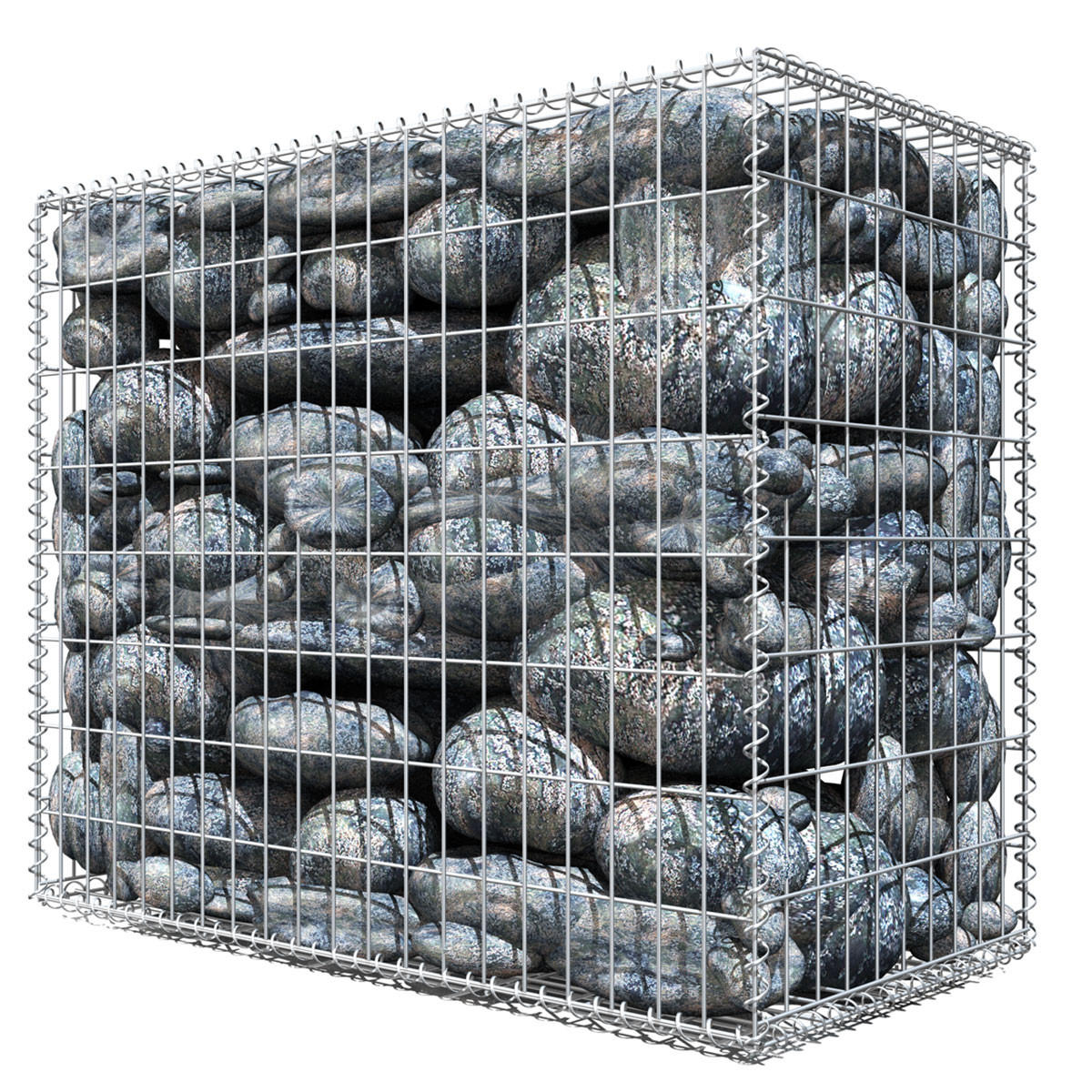 GABIONEN Steinkorb aus Stahl, 80/100/50 cm, Feuerverzinkt - Grau, Metall (50/80cm) - Niederberg Metall