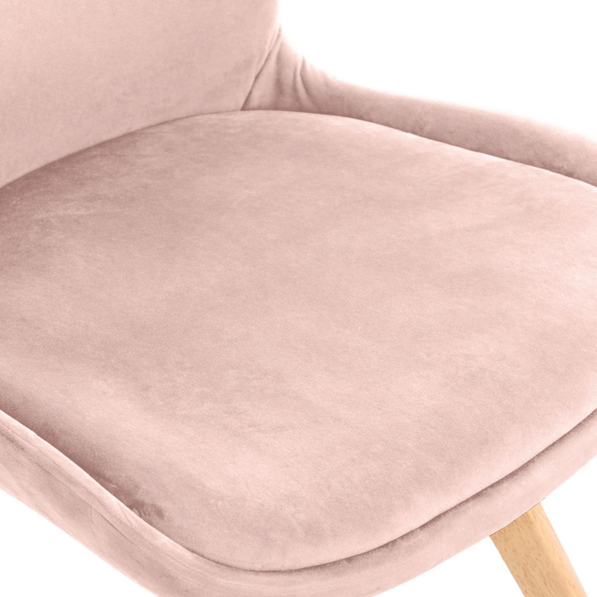 STUHL 2er Set Samt Pink - Pink/Eukalyptusholzfarben, Holz/Textil (49/87/58cm) - CLP