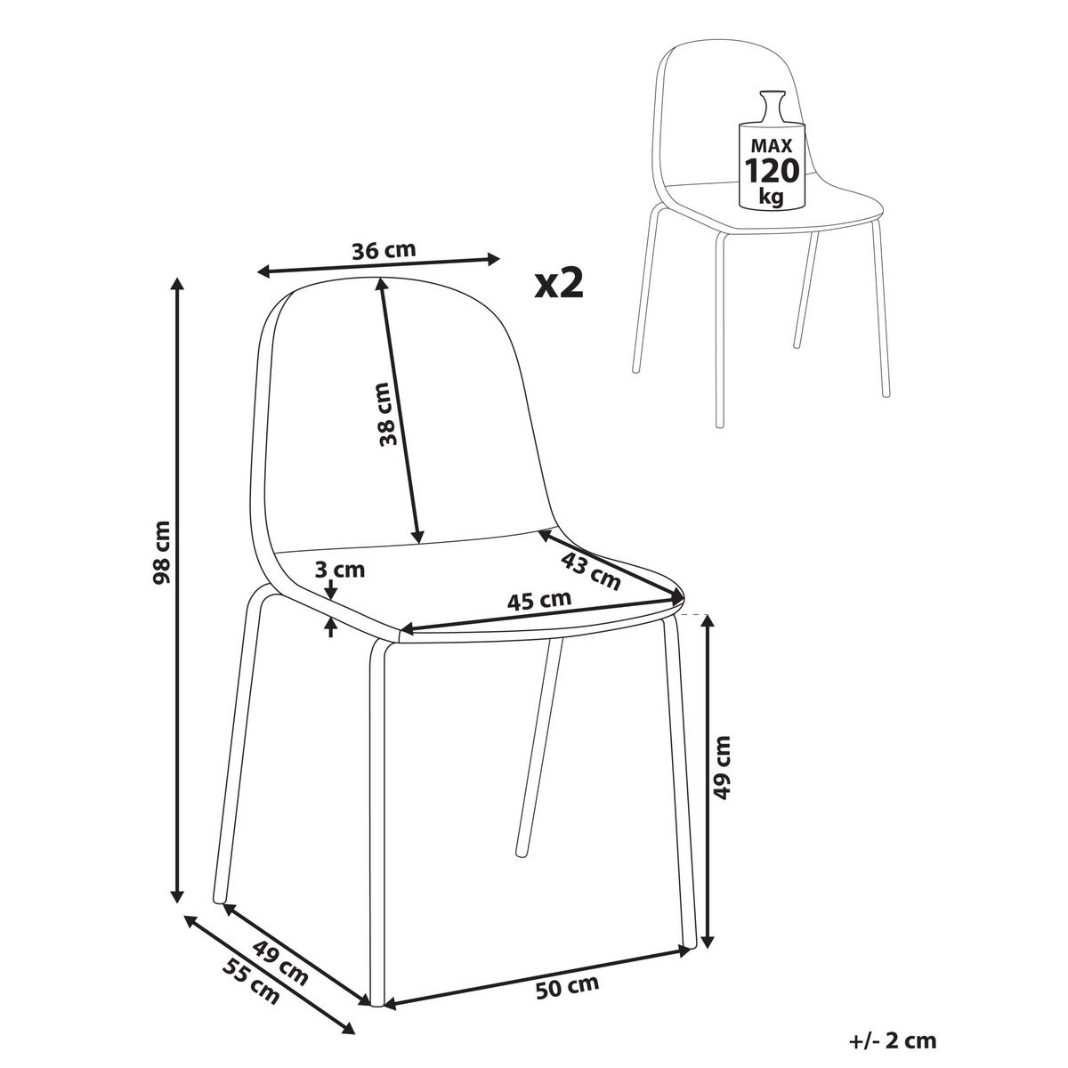 KONFERENZSTUHL 2er-Set Grün Loma - Grün, Textil (50/98/55cm) - Beliani