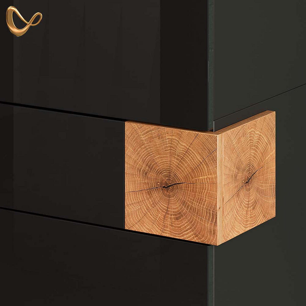 BADSCHRANK Tanaro Anthrazit 40 x 184.2 cm - Anthrazit/Eiche Artisan, Holzwerkstoff (40/184.2/37cm) - Livinity®