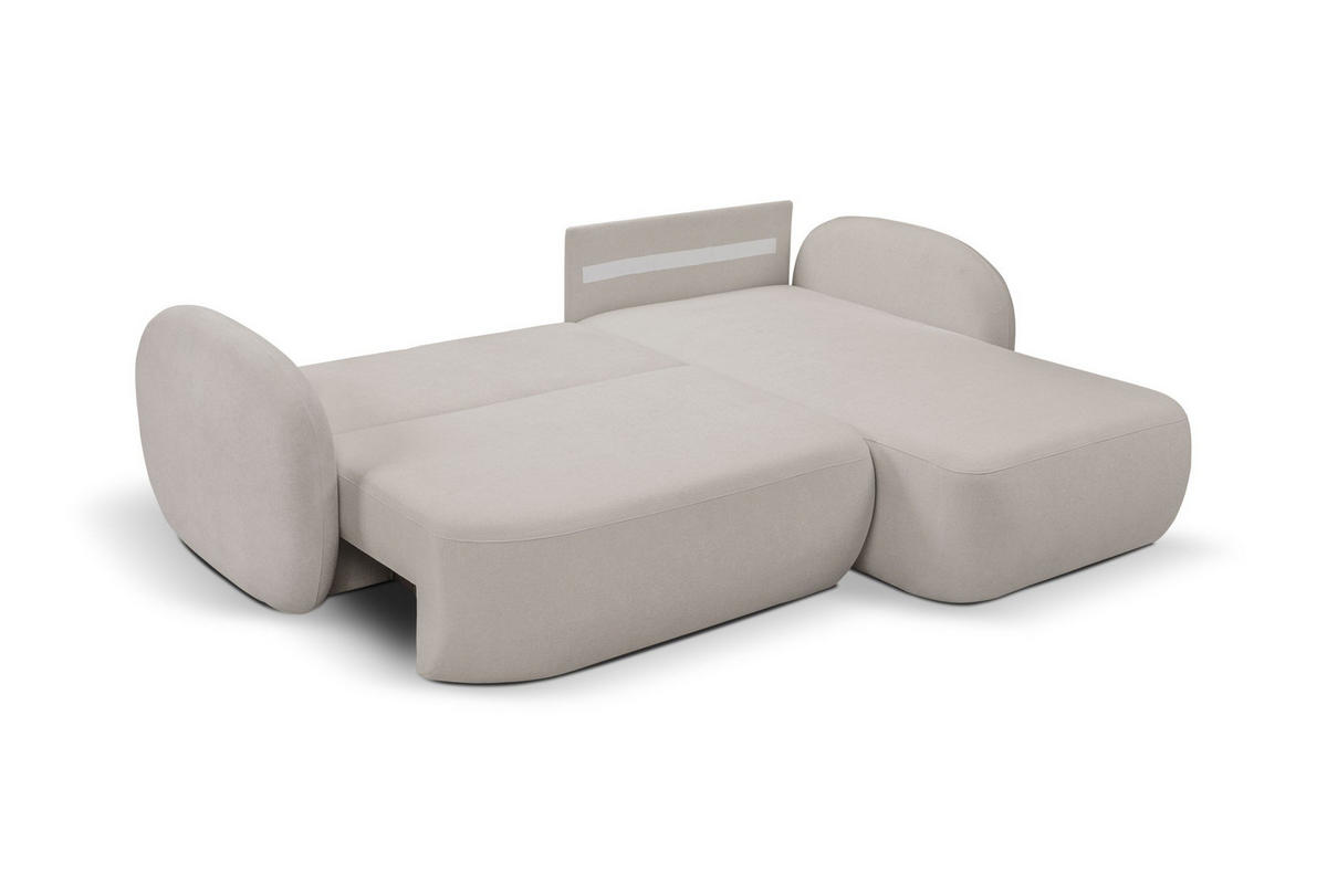 ECKSOFA Olena - Creme (Sicuro 65) - Creme, Holzwerkstoff (248/174cm)