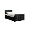 BOXBETT KLEO 100x200, mit Matratze H3 und Topper, Madryt 1100 - Schwarz, Holz/Kunststoff (100/200cm) - Bedante