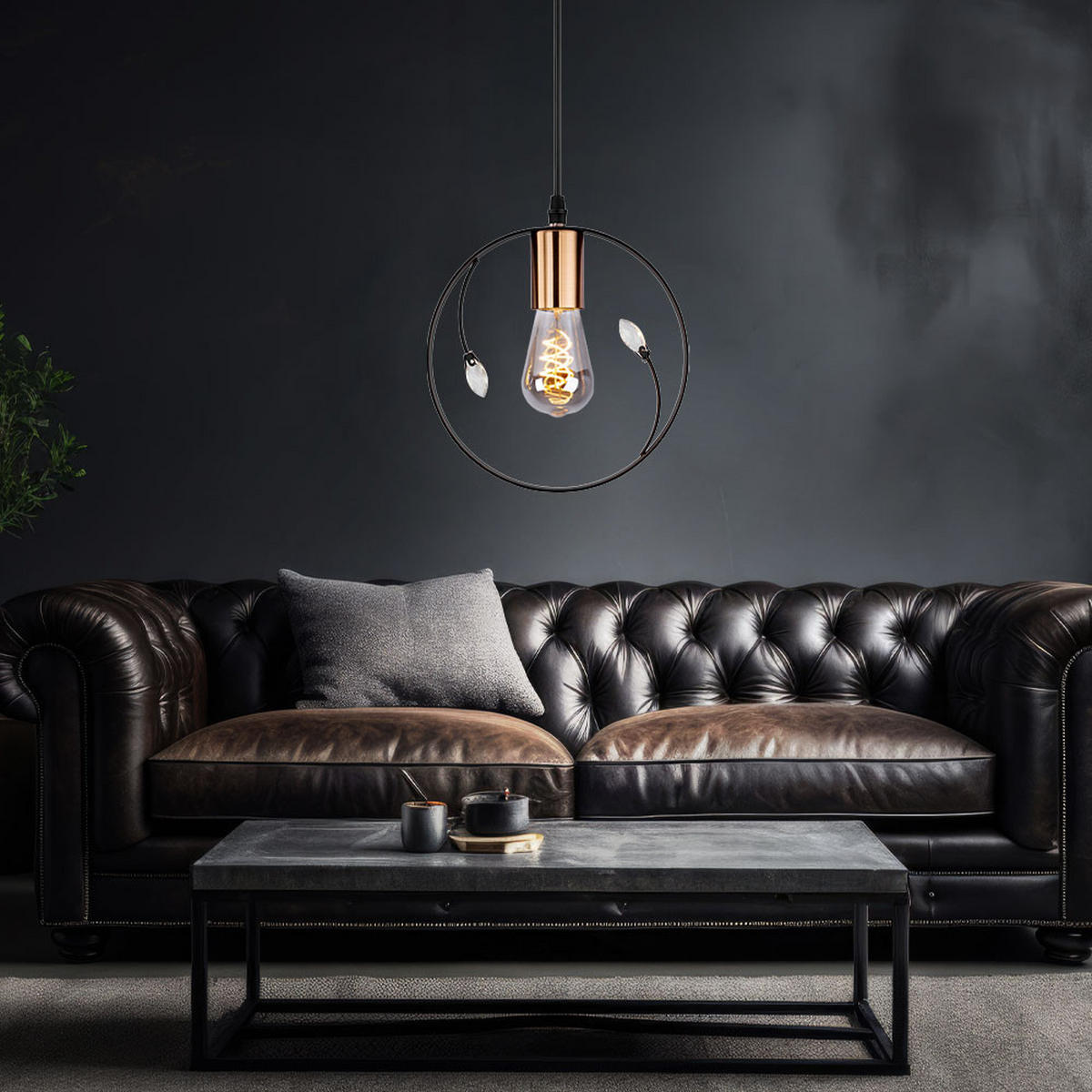 PENDELLEUCHTE VIGO schwarz klar - Schwarz, Metall (20/20/150cm)