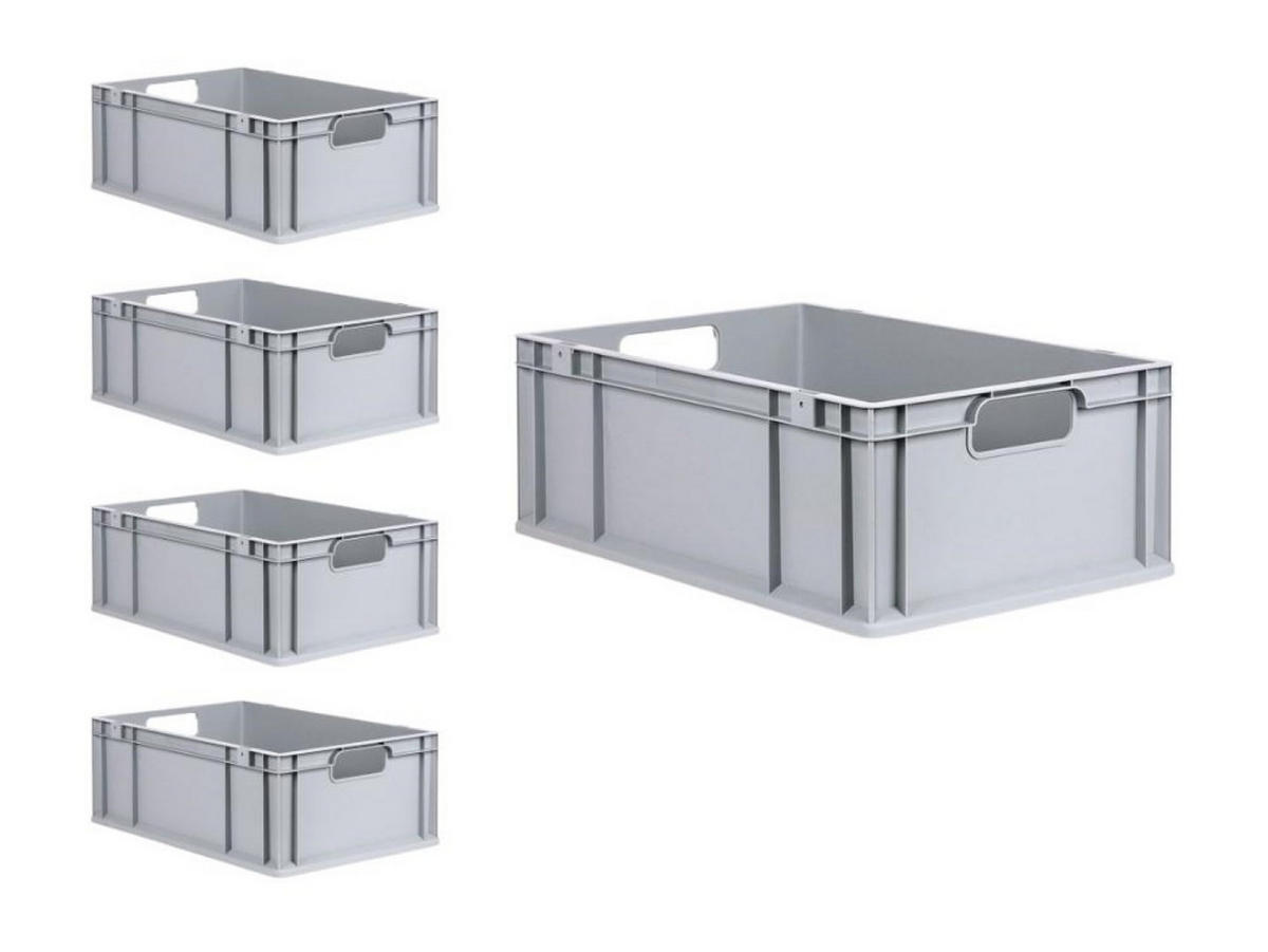 EUROBOX 5x Nextgen Economy Griffe Offen 22x40x60cm 44 Liter - Grau, Kunststoff (40/22/60cm) - PROREGAL