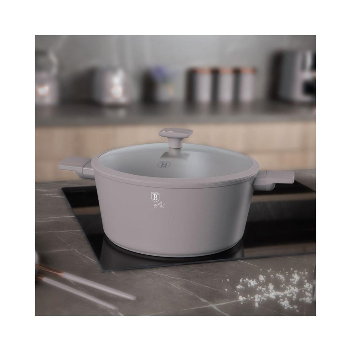 TOPF Grau 30/30/13.5 cm BH8103 - Grau, Metall (30cm) - Berlinger Haus