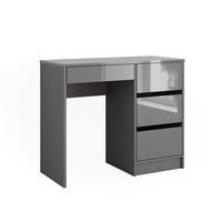 SCHREIBTISCH Sherry Grau Hochglanz 90 x 40 cm mit Schubladen - Grau, Holzwerkstoff (40/90/75cm) - Vicco