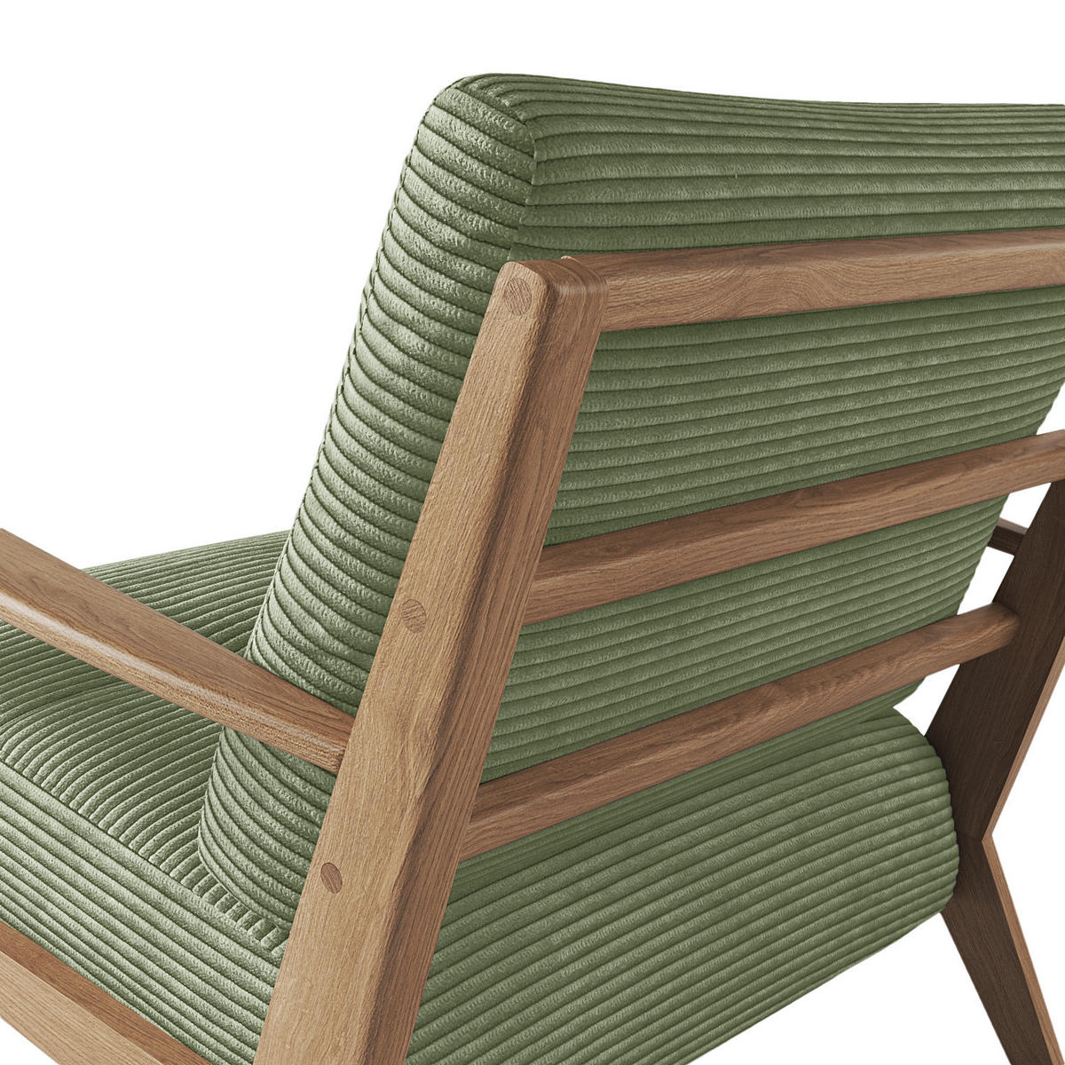 SESSEL - Eichefarben/Grün, Eichenholz/Textil (83/80/75cm) - home24