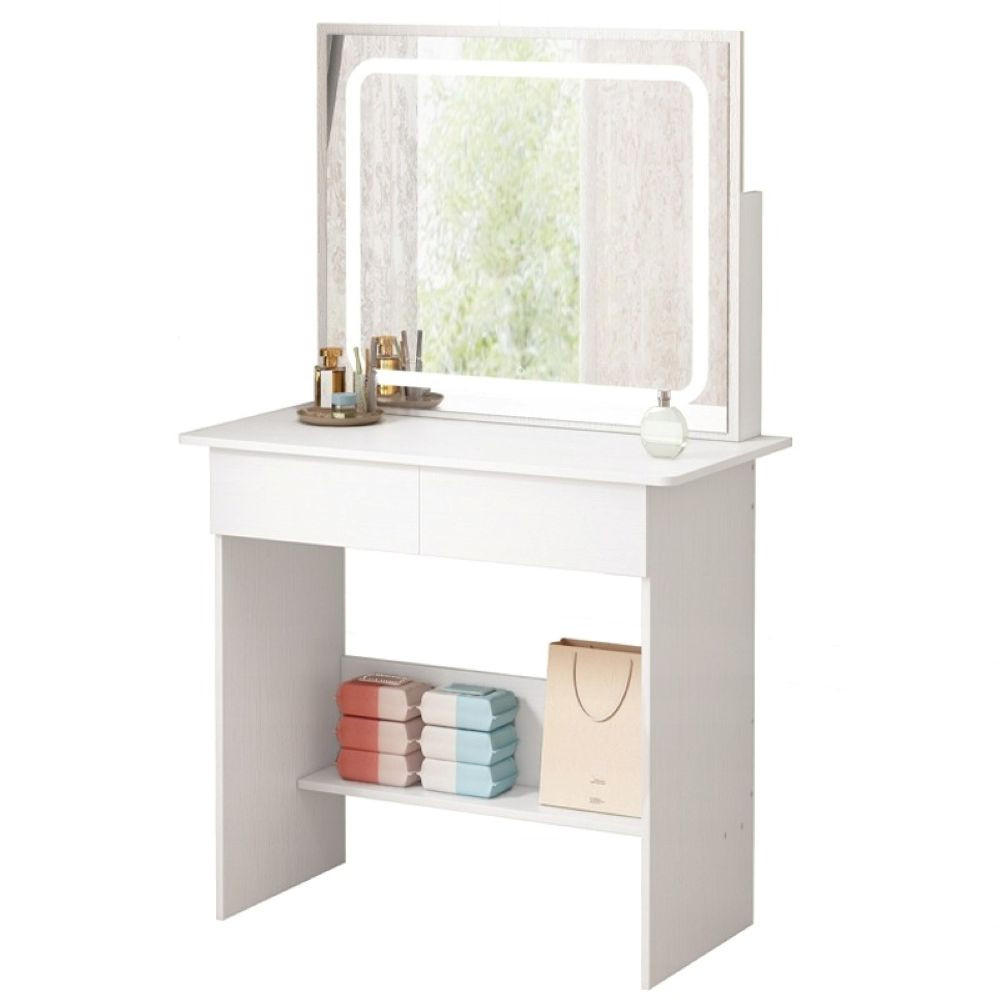SCHMINKTISCH, weiß 45/90/146 cm - Weiß, Holzwerkstoff (102/11/74cm)