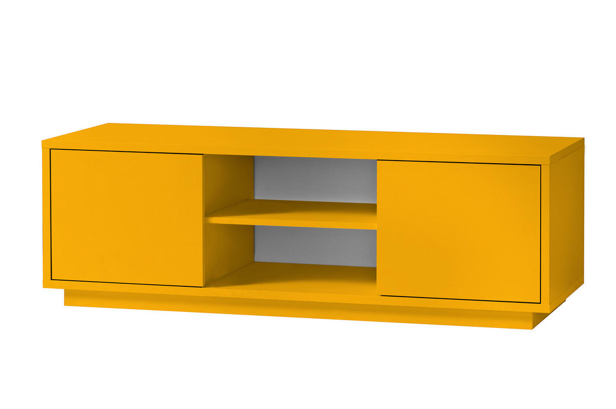 TV-LOWBOARD Eyecatcher farbige HiFi-Kommode mit zwei Türen und zwei Fächern - Orange, Holzwerkstoff (140/45/38cm) - Aileenstore