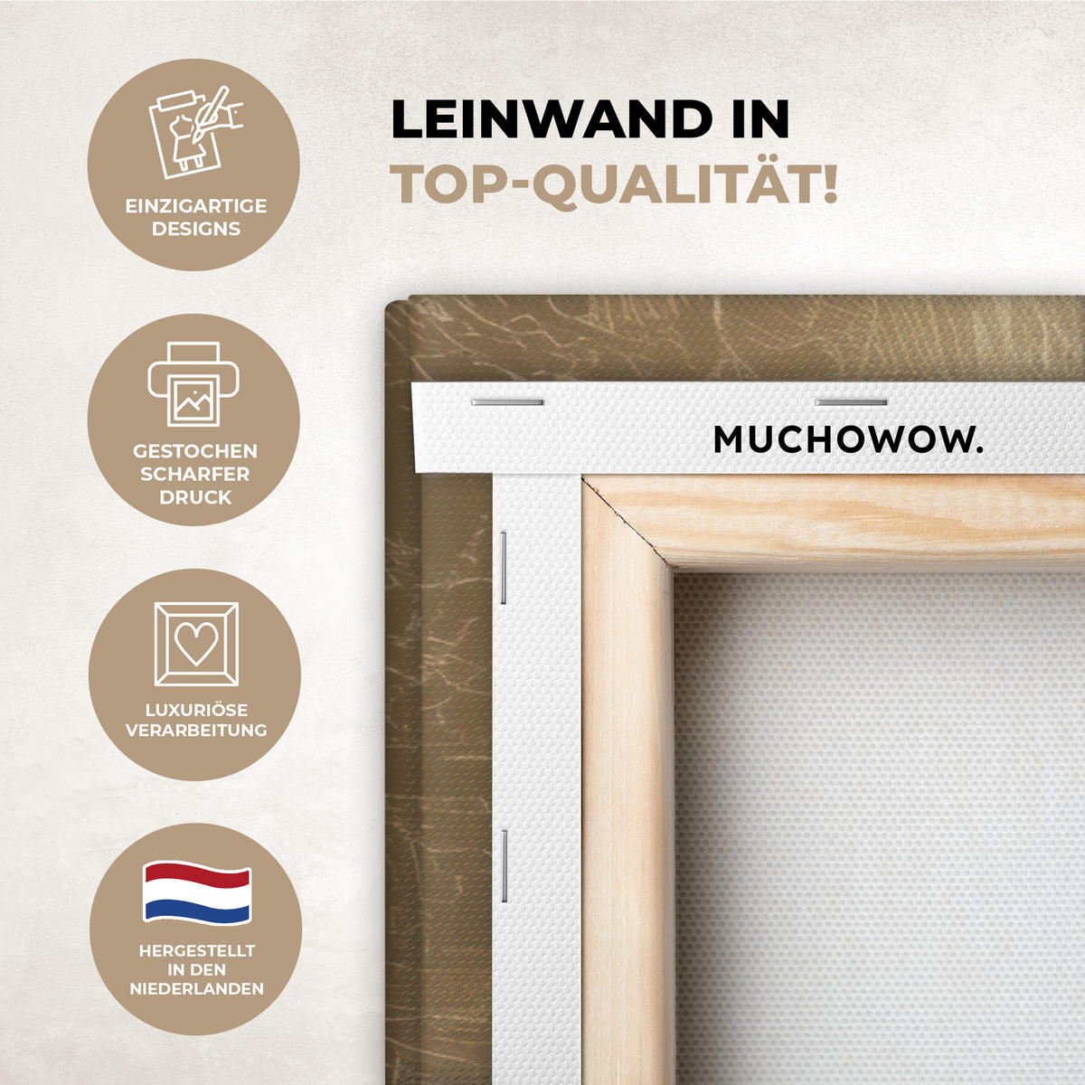 LEINWANDBILD Gesicht - Blumen - Gold - Abstrakt Wohnzimmer Groß 120x80 cm - Goldfarben, Textil (120/80cm) - MuchoWow