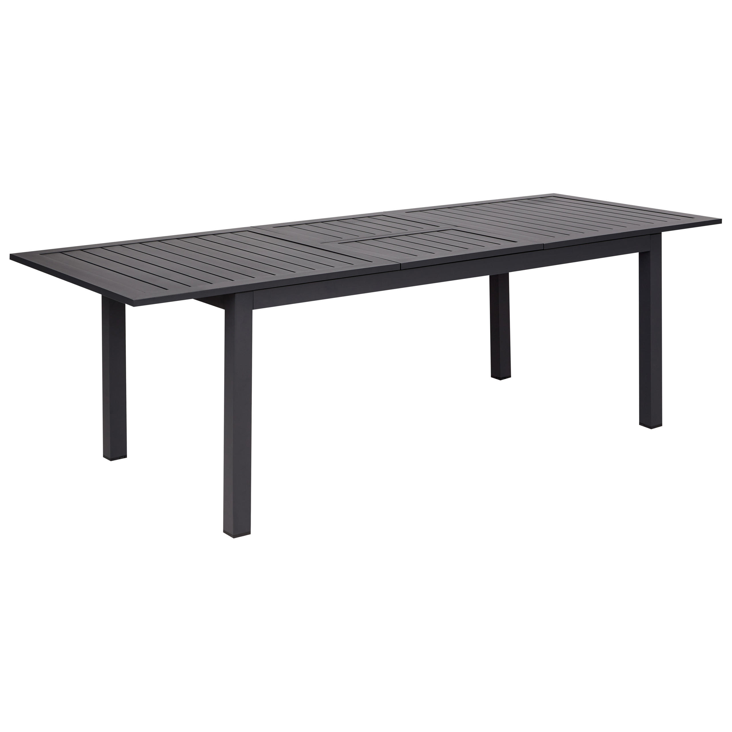 GARTENTISCH 180-240/90 cm Kunststoff Dunkelgrau Skaloma - Grau, Metall (180/90/74cm) - Beliani