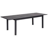 GARTENTISCH 180-240/90 cm Kunststoff Dunkelgrau Skaloma - Grau, Metall (180/90/74cm) - Beliani