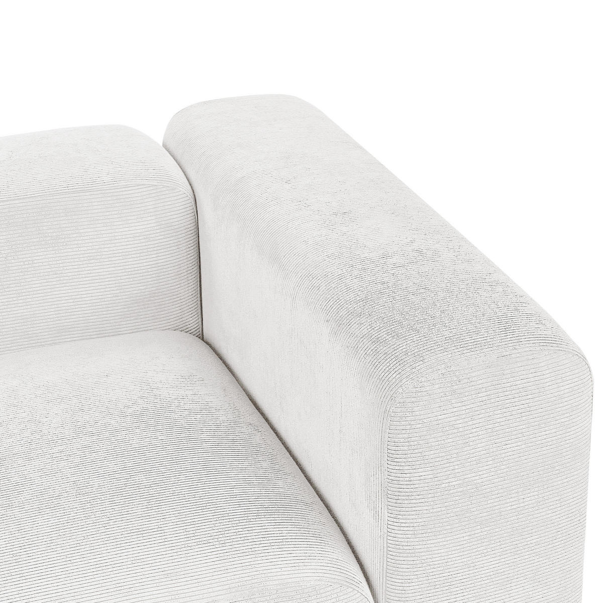 2-SITZER-SOFA Cord cremeweiß Falsterbo - Weiß, Textil (204/70/105cm) - Beliani